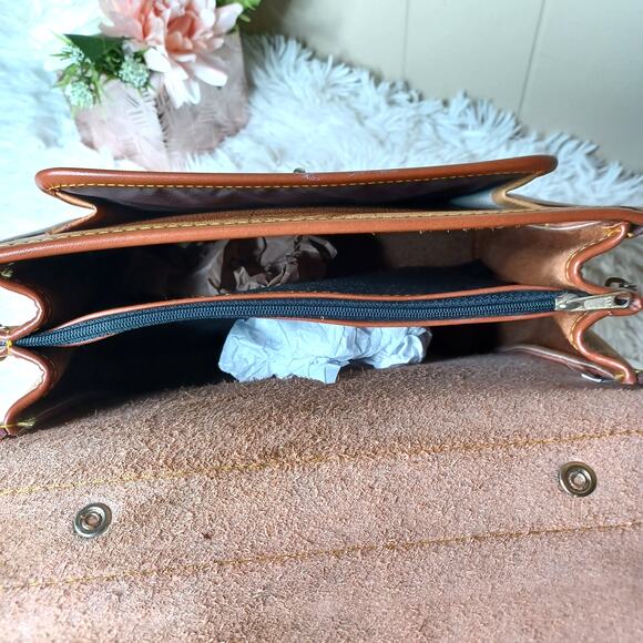 Vintage World Map Leather Hand Bag With Shoulder Strap Top Handle Crossbody - Picture 7 of 10